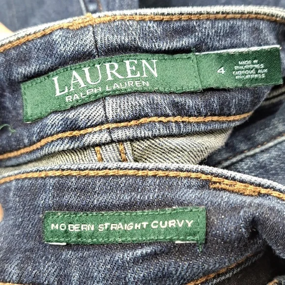 Lauren Ralph Lauren Modern Straight Curvy Blue Jeans Size 4 - Picture 16 of 17